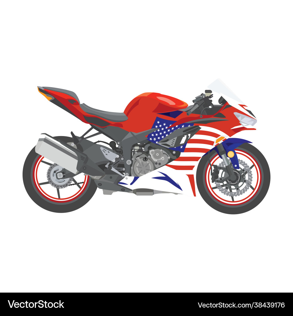 Luxury motor sport red white blue Royalty Free Vector Image