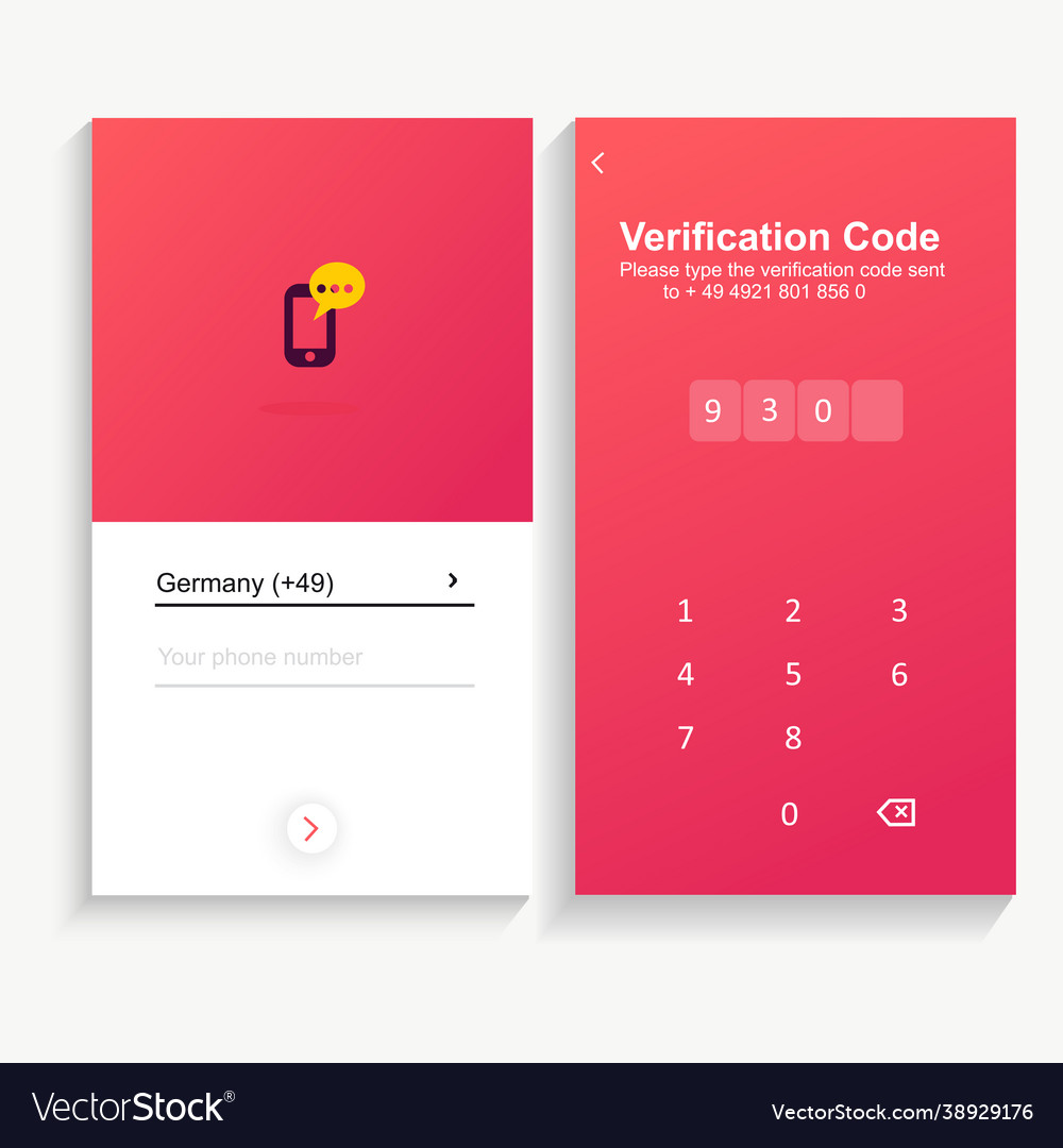 Process checking code phone number vector image Process checking code phone number