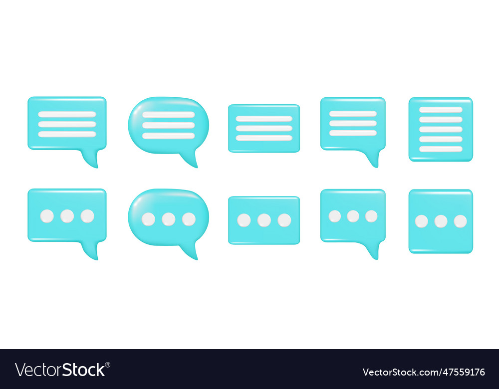 Realistic 3d speech bubble text message box