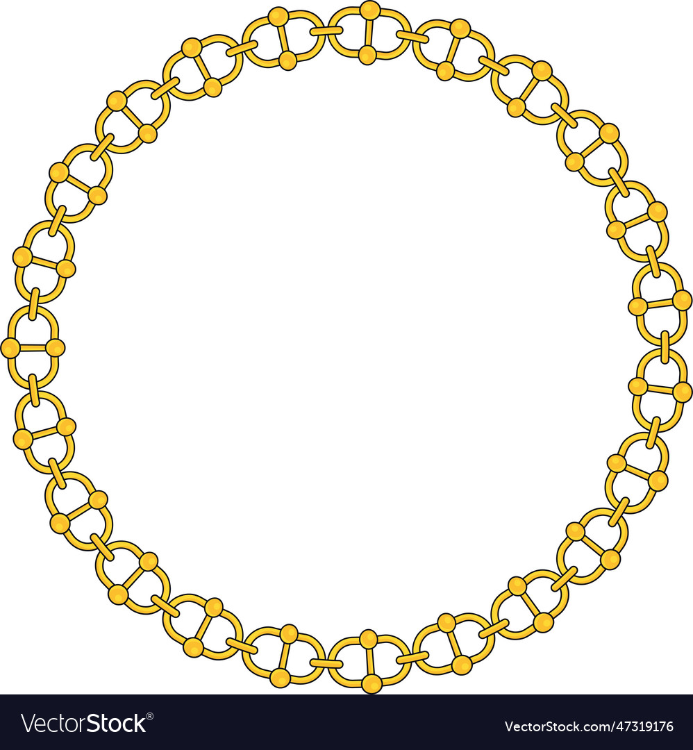 Round chain frame circle chains border boho vector image Round chain frame circle chains border boho