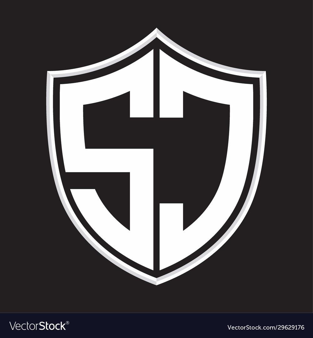 Sc logo monogram with shield shape isolated