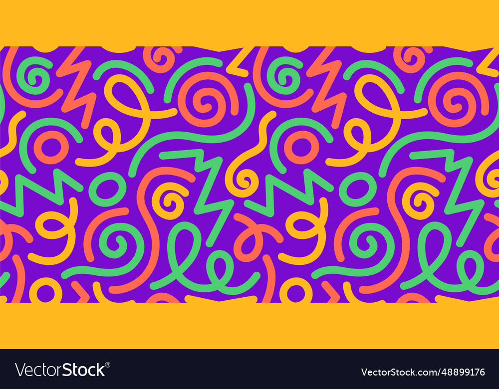 Seamless abstract pattern with doodle elements