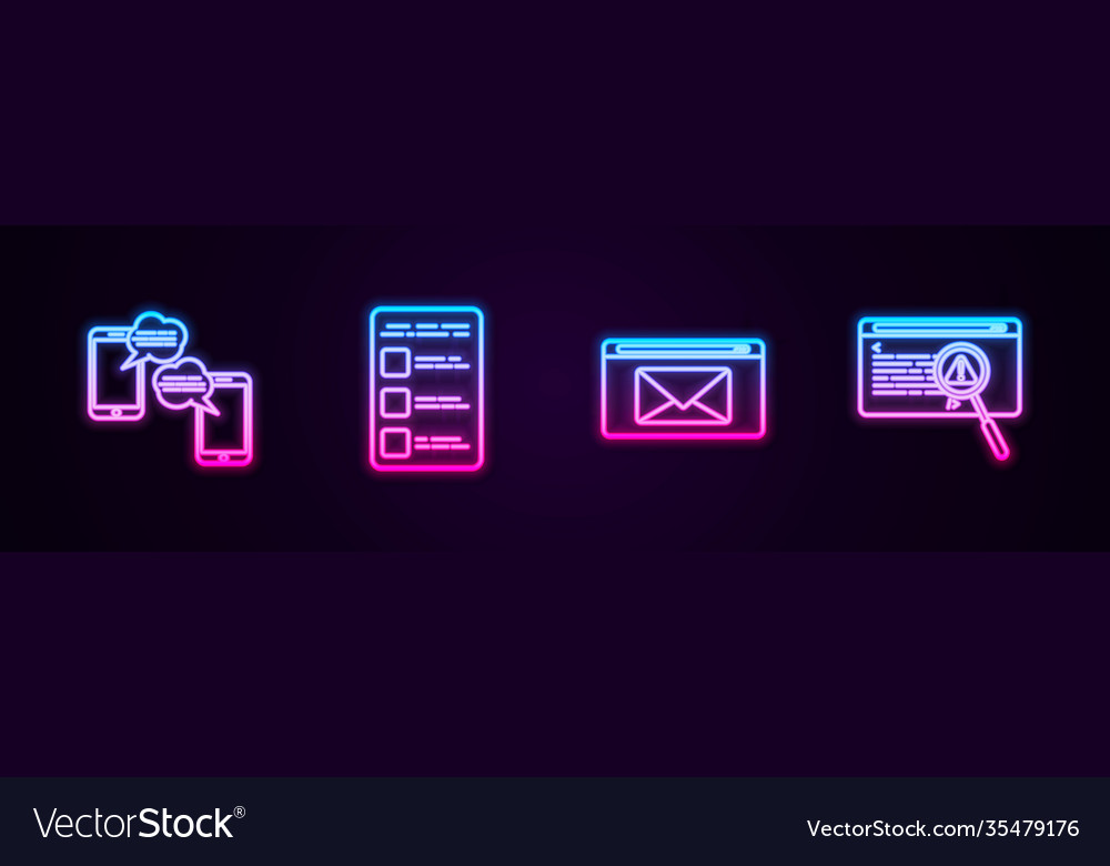 Set line chat messages on mobile create account vector image Set line chat messages on mobile create account