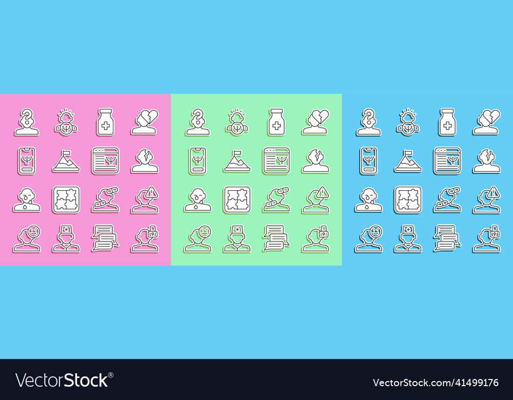Set line closed personality finding problem vector image Set line closed personality finding problem