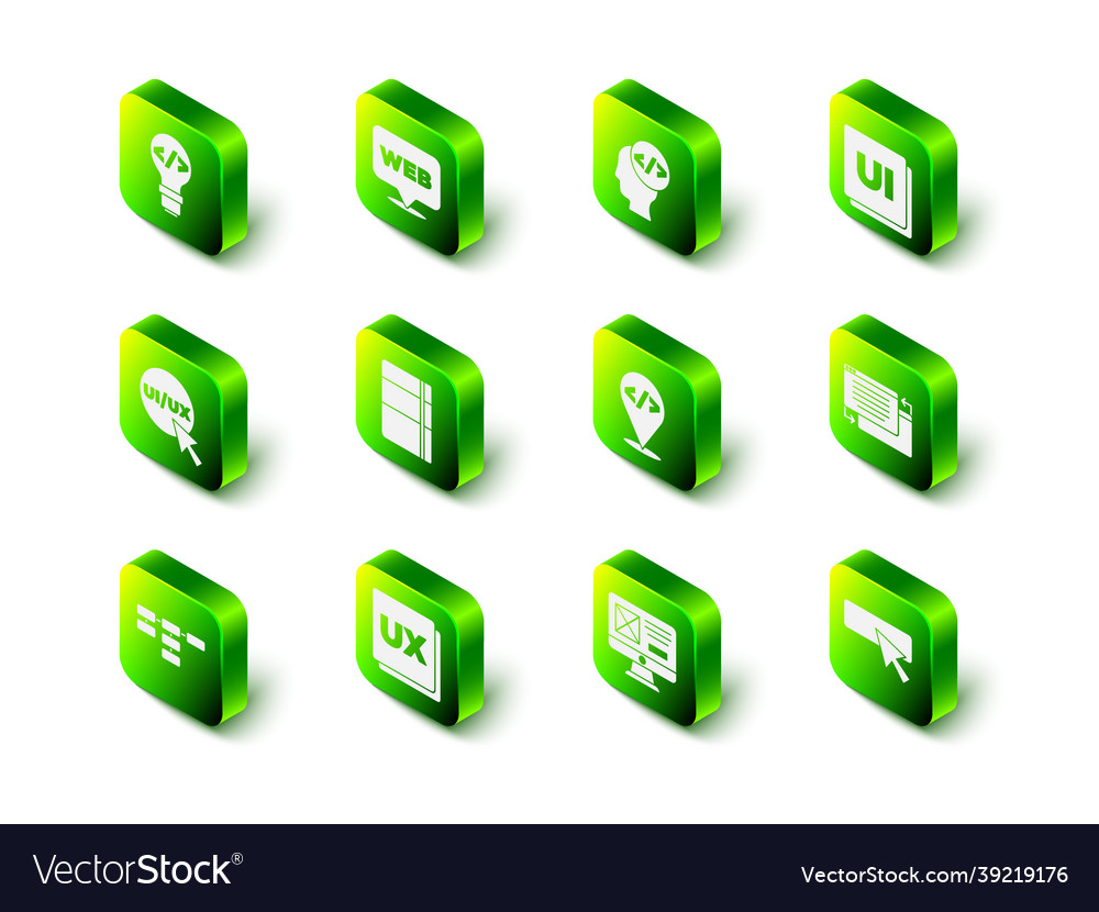 Set web and graphic design front end development vector image Set web and graphic design front end development