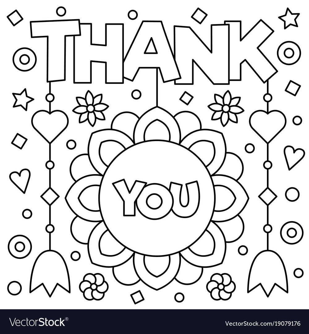 Download Thank you coloring page Royalty Free Vector Image