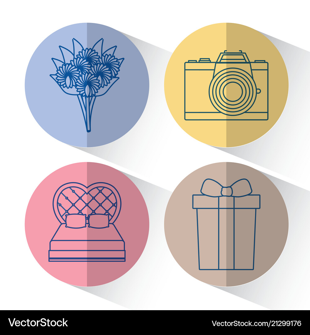 Wedding icon set Royalty Free Vector Image - VectorStock