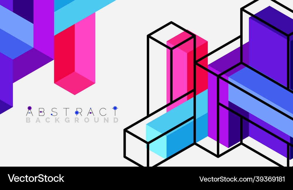 Abstract background 3d cubes cubic elements Vector Image