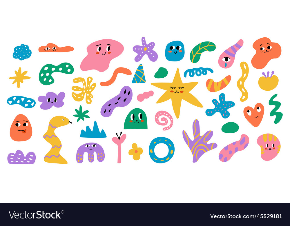 Abstract characters and graphic elements