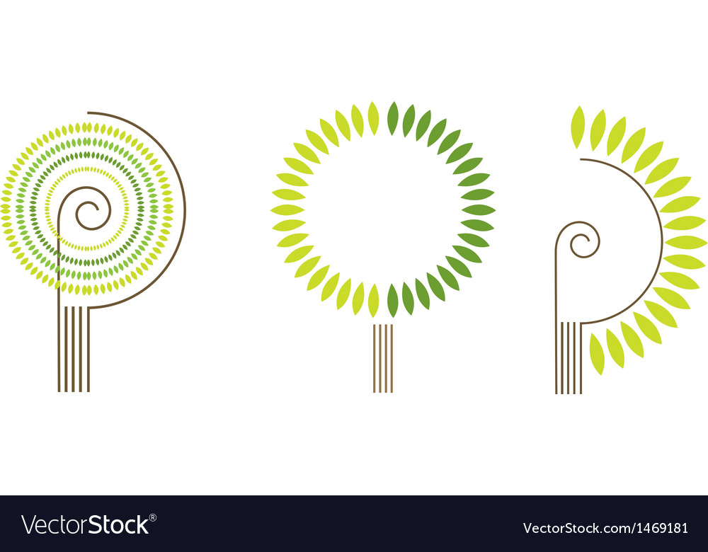 Abstract Green Tree Motifs