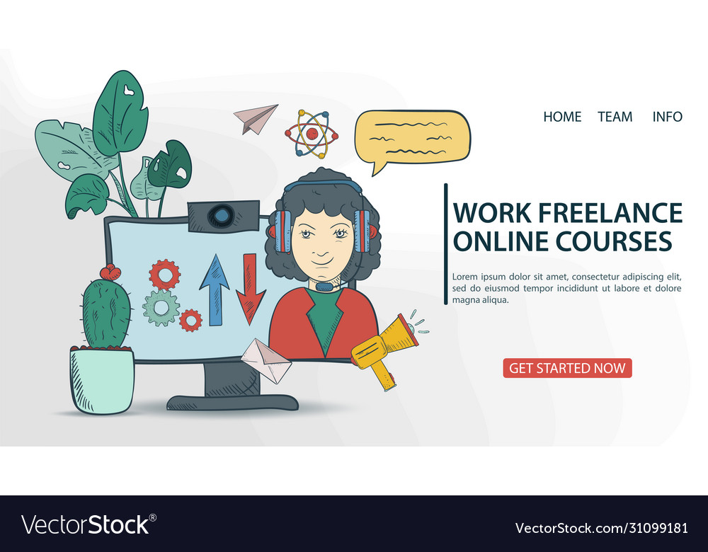 Banner girl teacher online freelancing courses