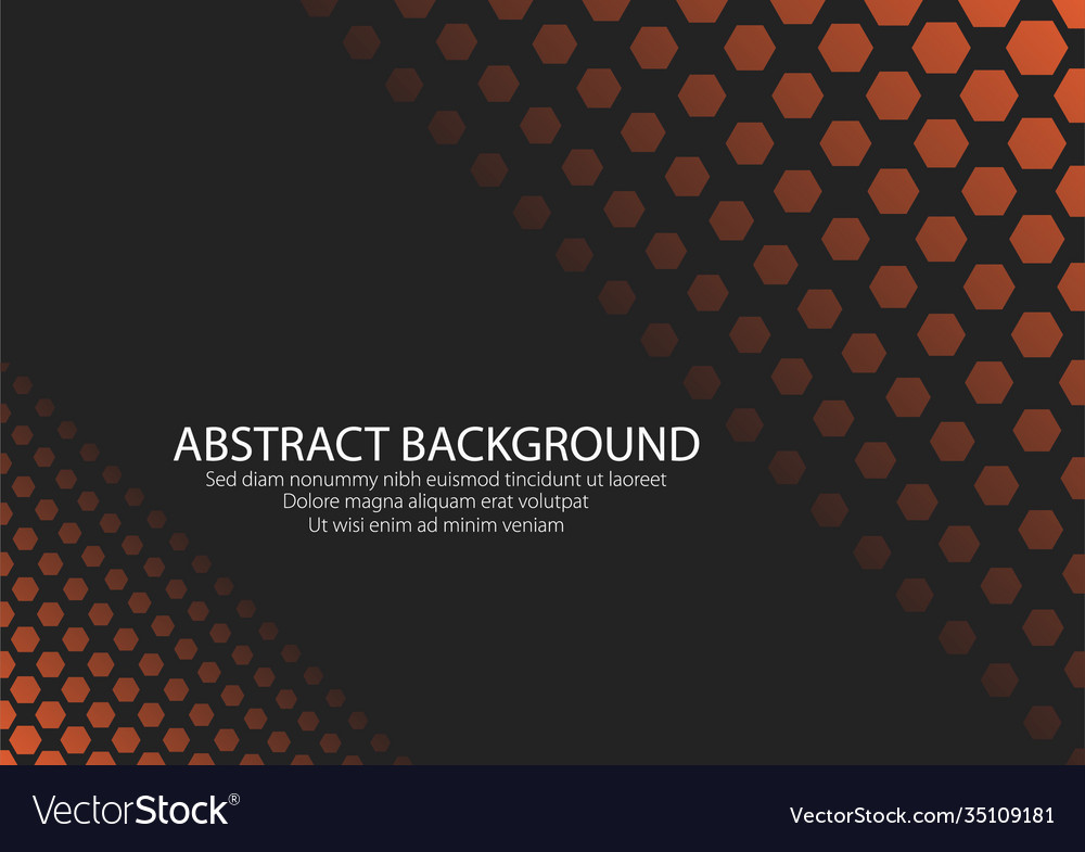 Black background with beige color hexagonal shape vector image Black background with beige color hexagonal shape