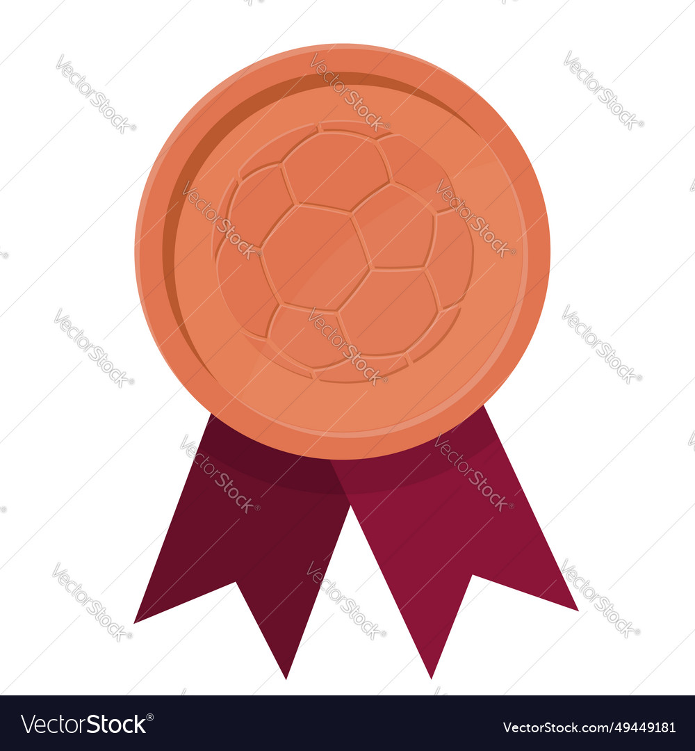 Bronze award medal with ribbons and soccer ball