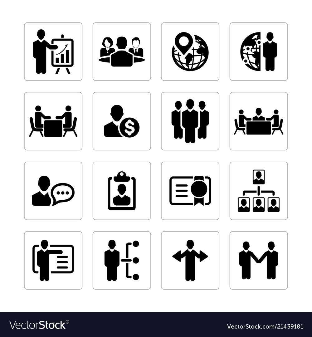 Business management and human resource icons