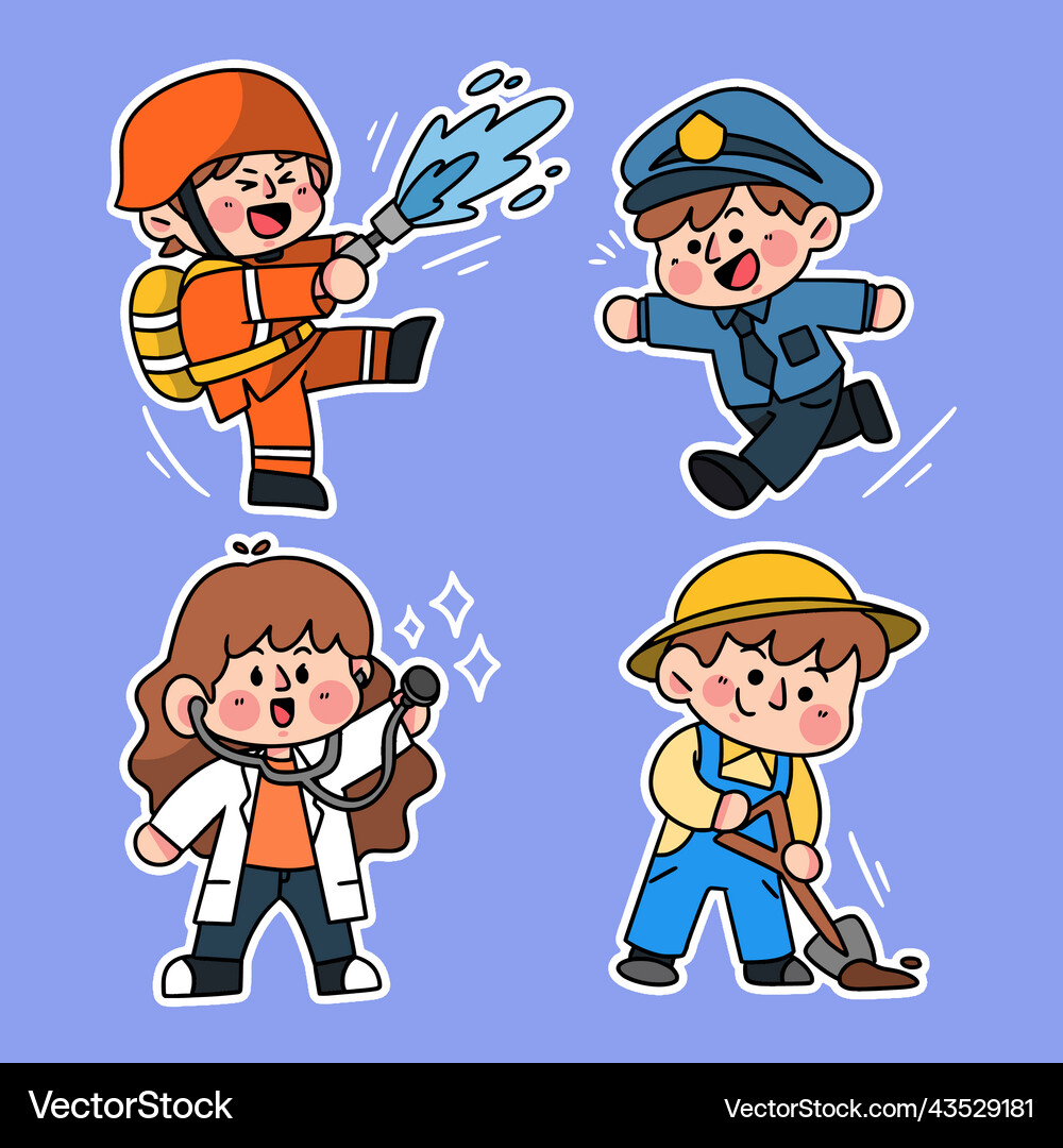 Collection of dedicated specialist worker digital Vector Image