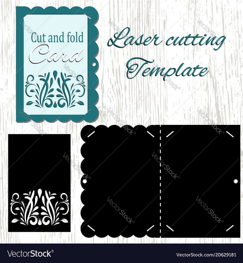 cut and fold card template royalty free vector image