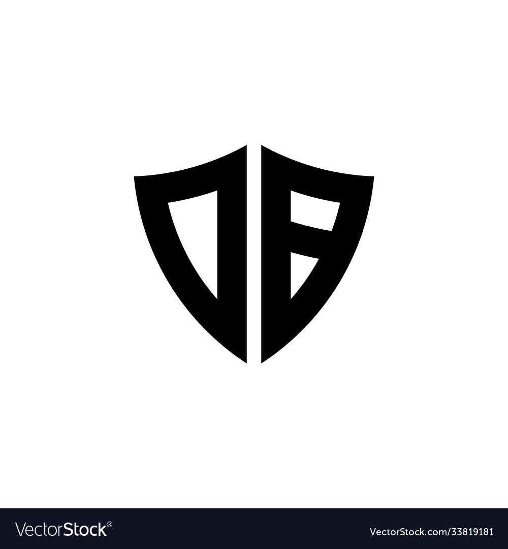 Db monogram logo with shield shape design template