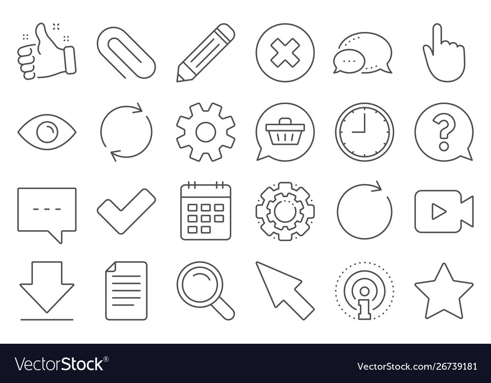 Document time and calendar line icons question Vector Image Document time and calendar line icons question