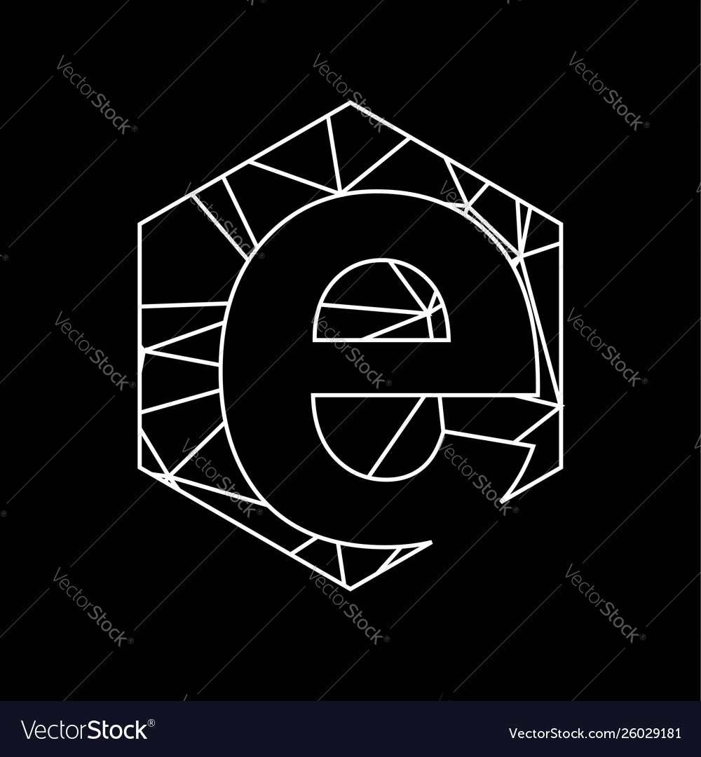 E geometric triangle blockchain font vector image E geometric triangle blockchain font