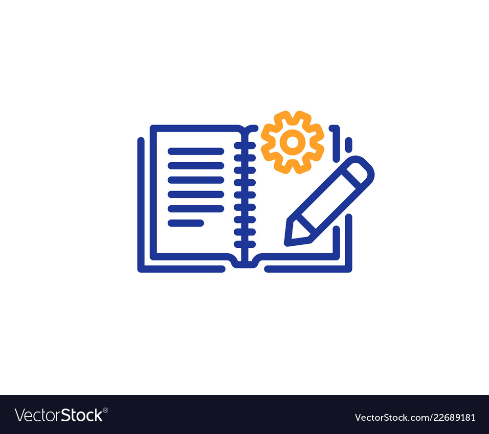 Engineering documentation line icon technical vector image Engineering documentation line icon technical