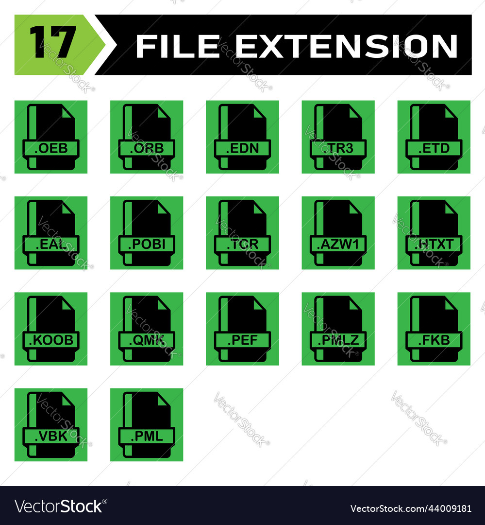 File extension icon set include oeb orb edn tr3