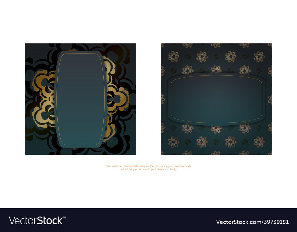 Flyer template with gradient green color vector image Flyer template with gradient green color