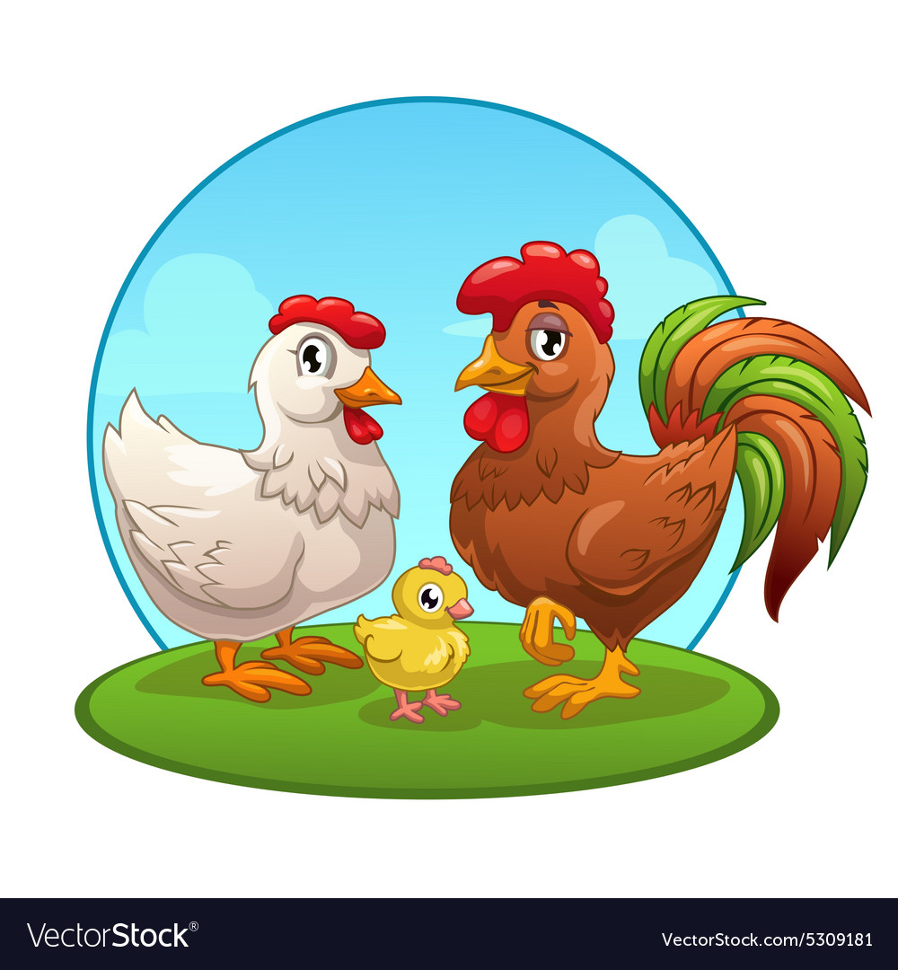 Cartoon Chicken Pictures ~ Chicken Cartoon Funny Illustration Vector ...