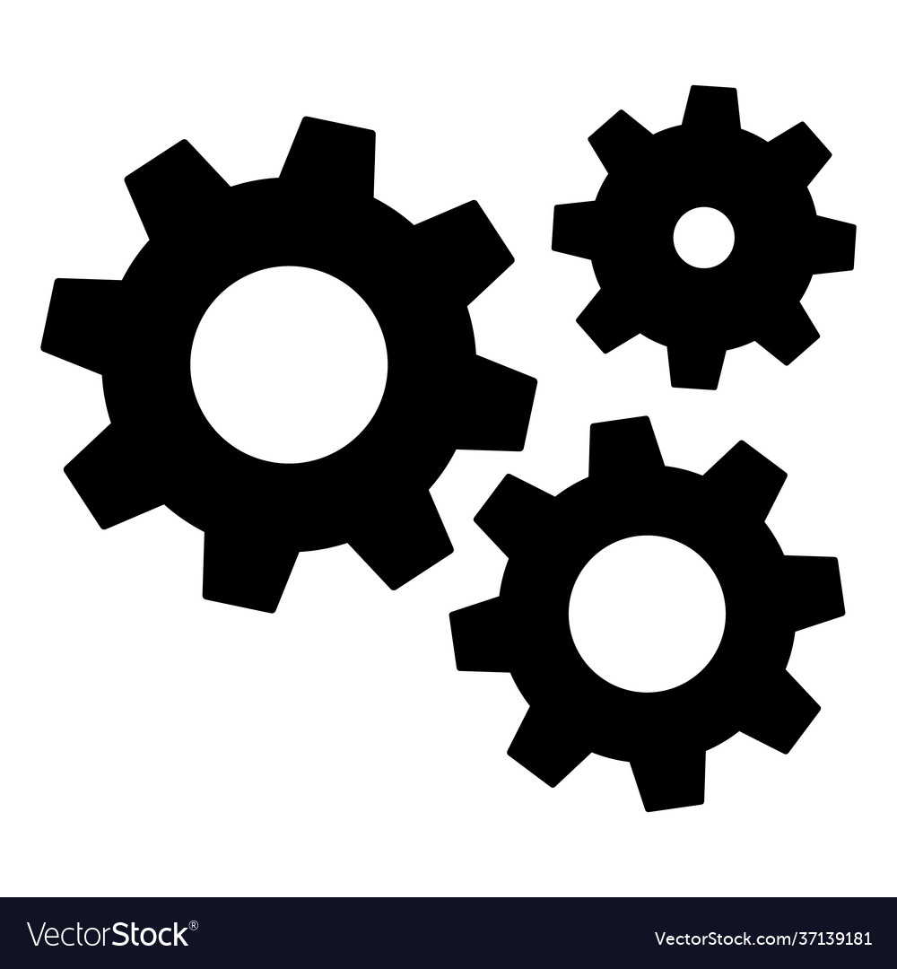 Gears icon settings for mobile applications web
