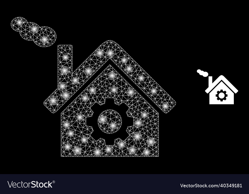 Mesh net dirty factory with light vector image Mesh net dirty factory with light