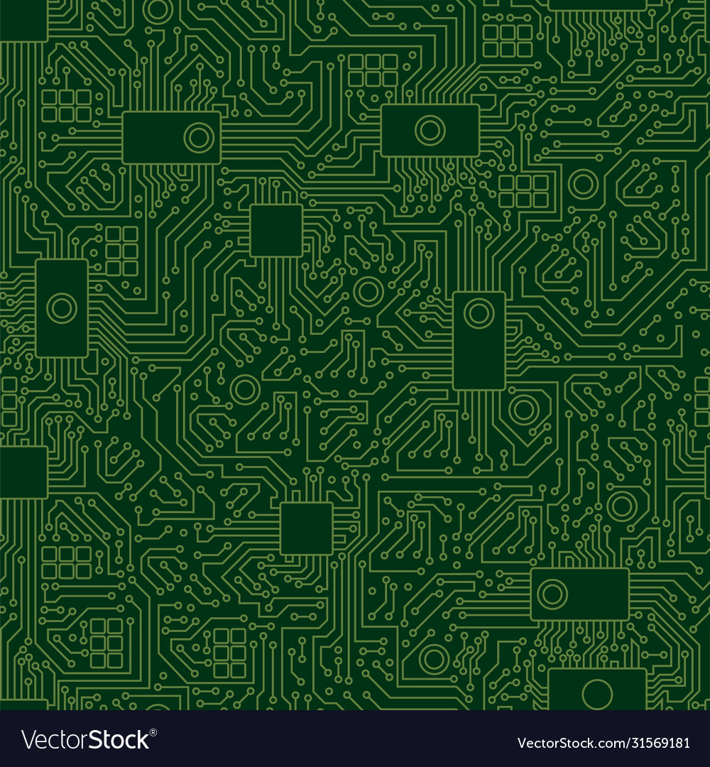 Modern Green Computer Board Pattern