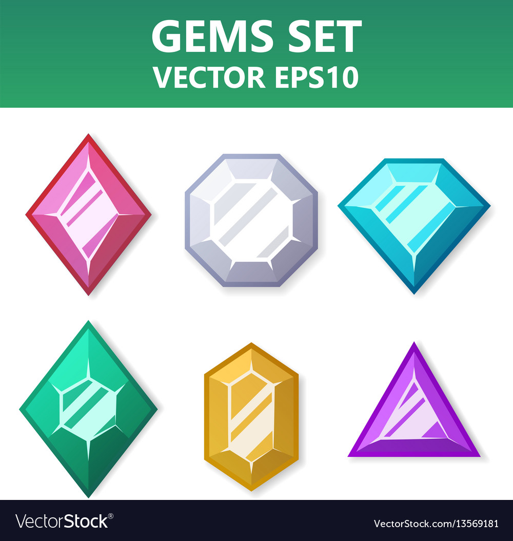 Modern set of colorful gems for website or mobile vector image Modern set of colorful gems for website or mobile