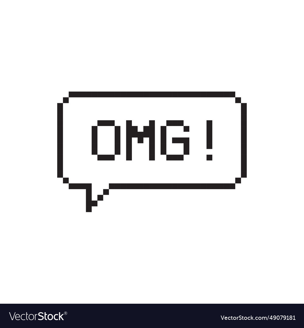 Omg pixel art lettering typography in speech Vector Image