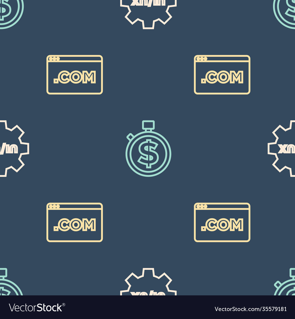 Set line ui or ux design and time is money vector image Set line ui or ux design and time is money
