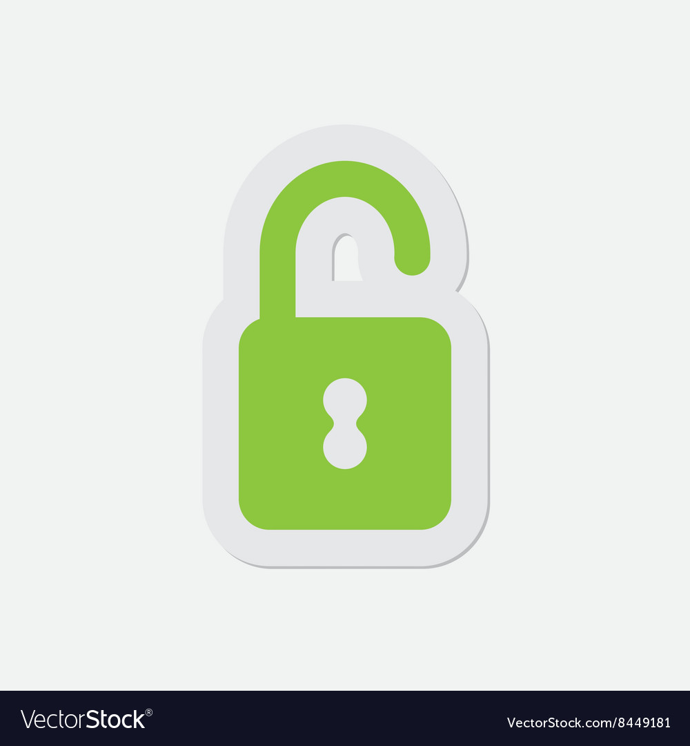 Simple green icon - open padlock