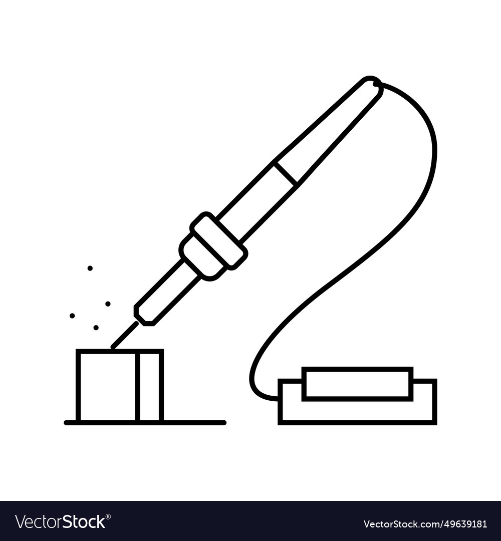 Soldering materials engineering line icon