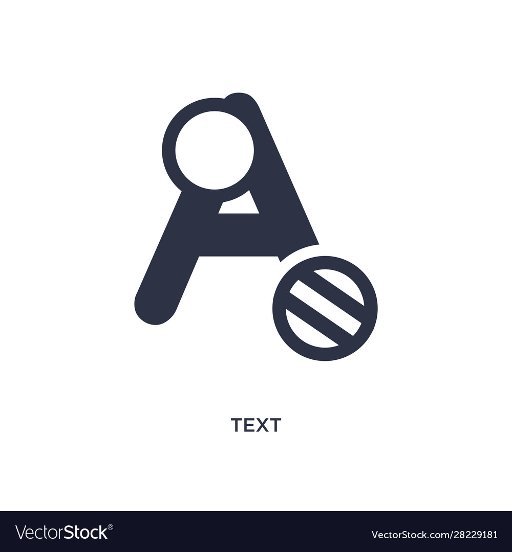 Text icon on white background simple element from