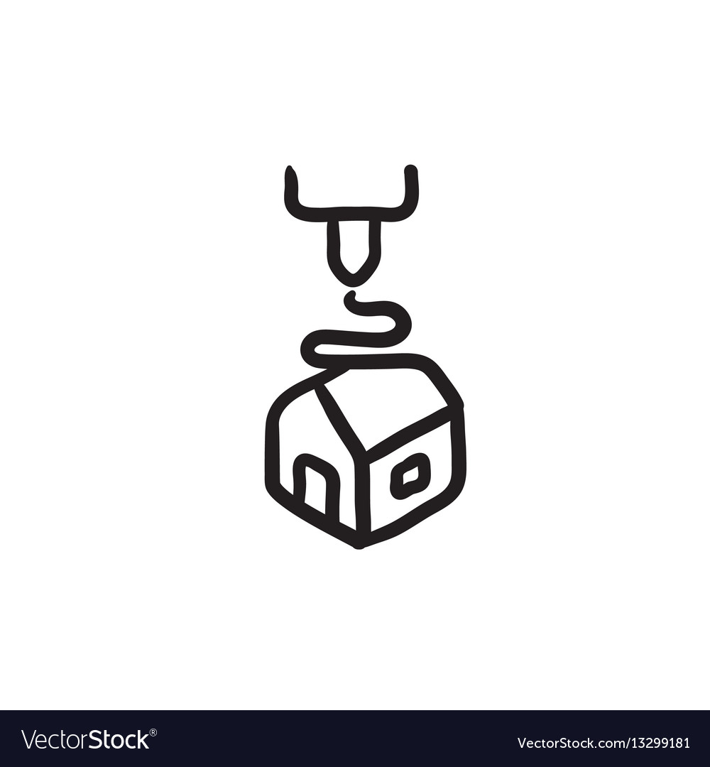 Tree d printing sketch icon