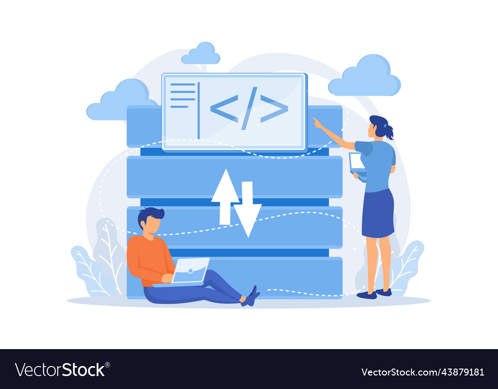 Two developers working with big data technology
