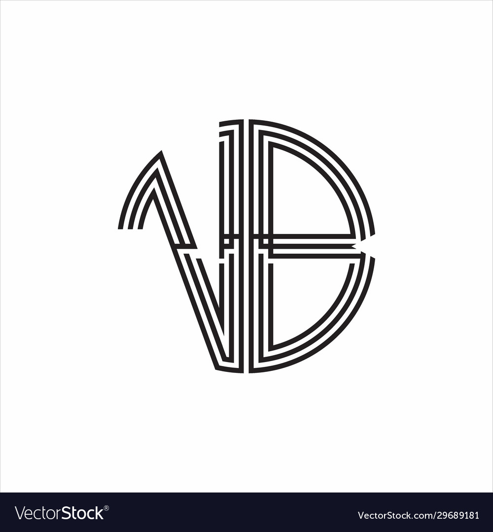 Vb logo monogram triple ribbon style line design