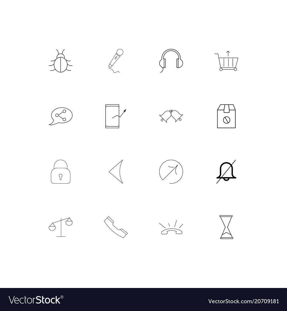Web applications simple linear icons set outlined