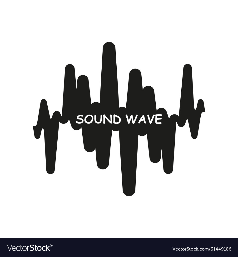 Black music wave symbol pulse player logo Vector Image