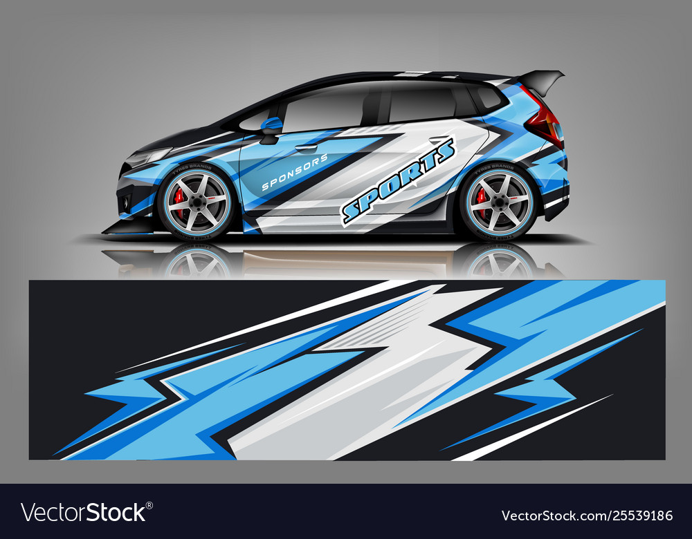 Car decal wrap design Royalty Free Vector Image