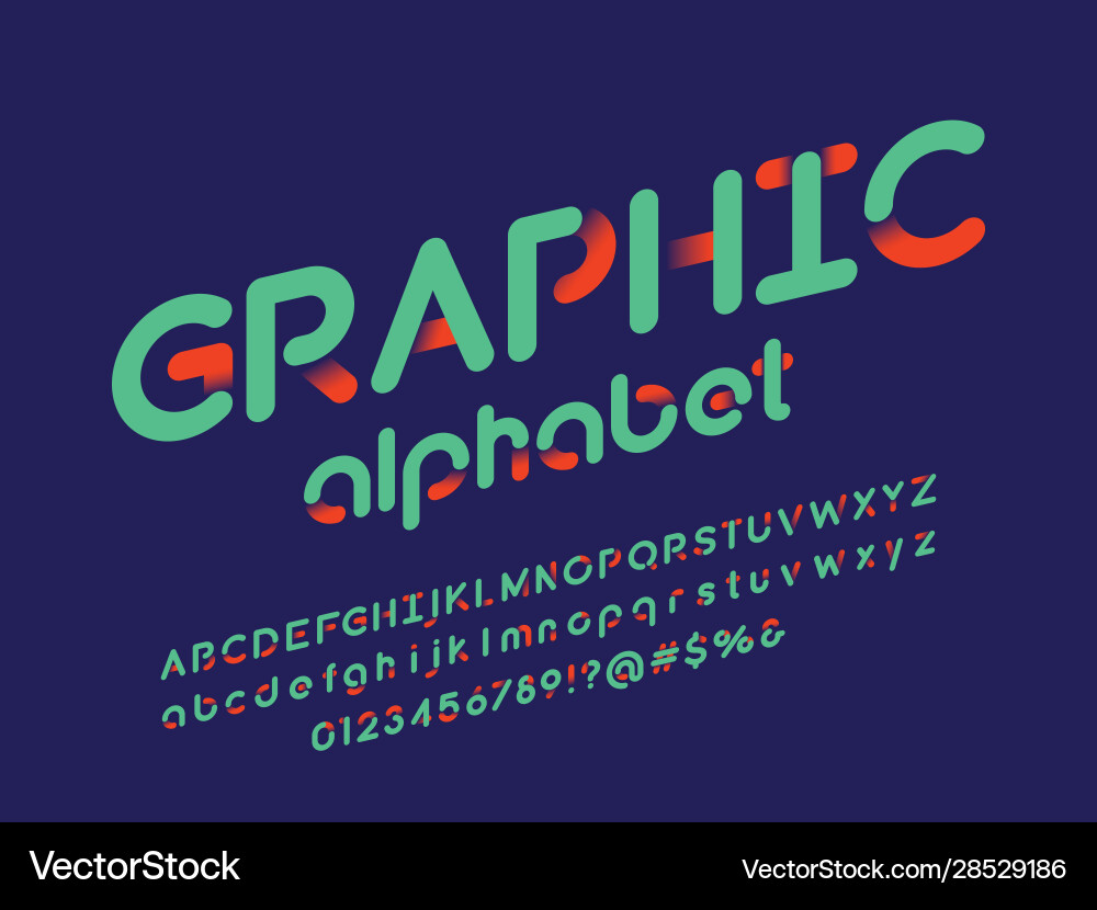 Graphics Font Color Colour font Royalty Free Vector Image - VectorStock