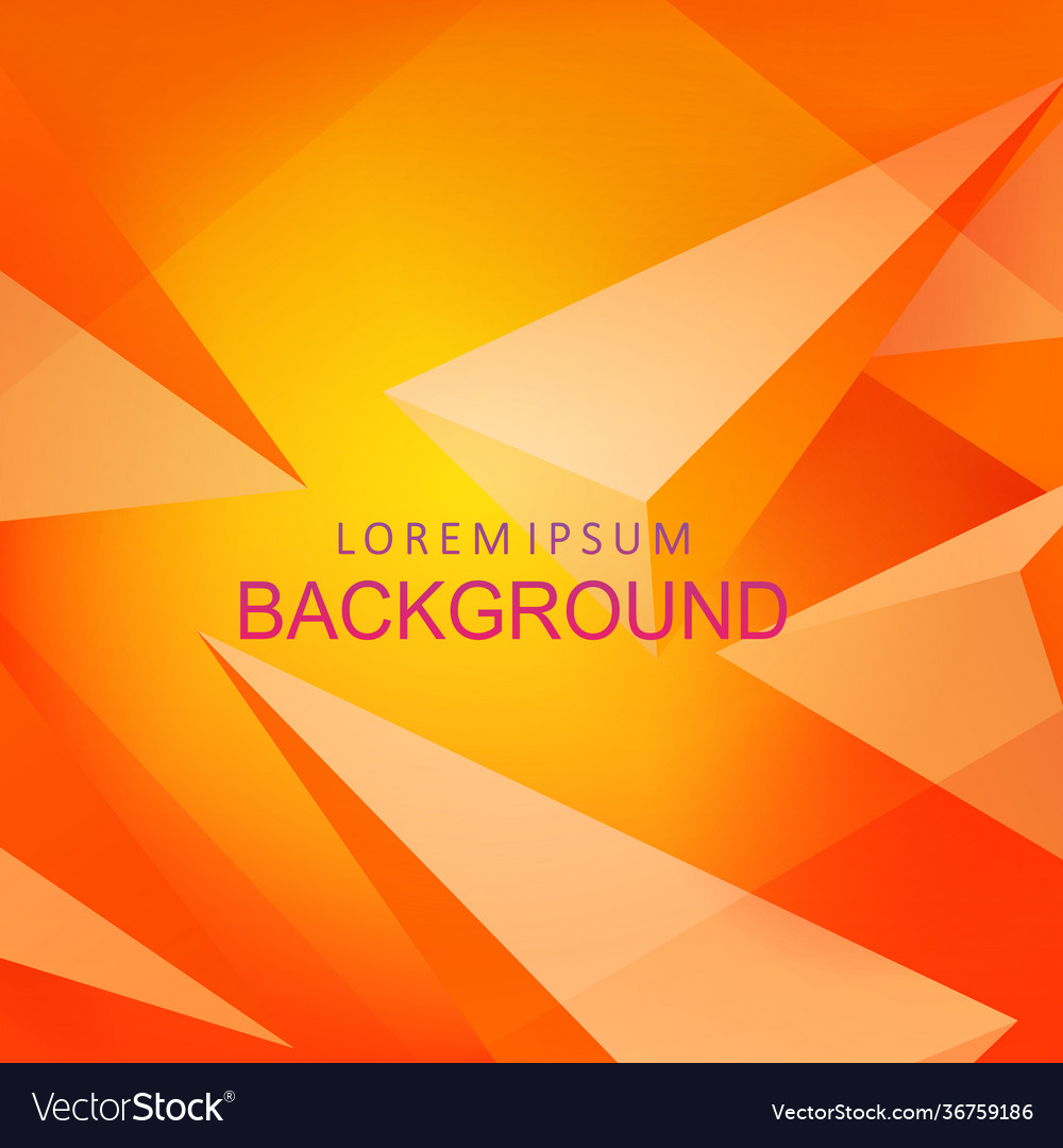 Composition with orange color gradient triangles vector image Composition with orange color gradient triangles