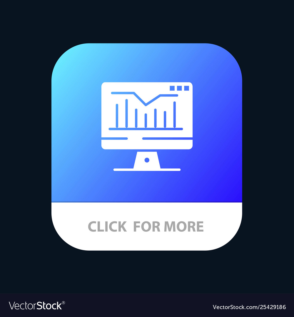 Computer static graph monitor mobile app icon