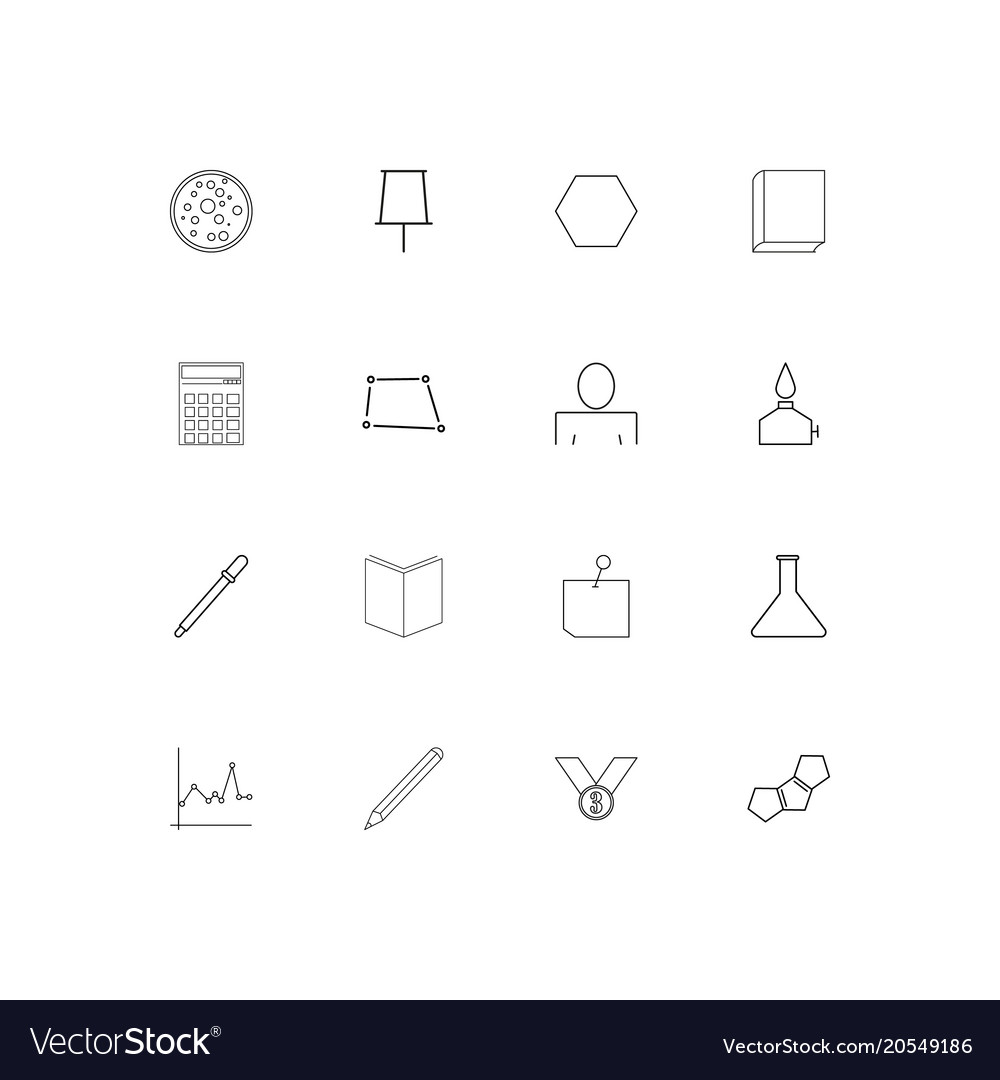 Education and science simple linear icons set