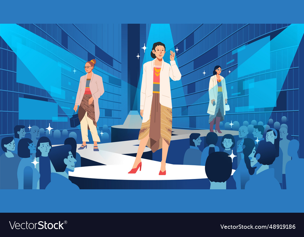 Fashion models showing represent java ethnic vector image Fashion models showing represent java ethnic