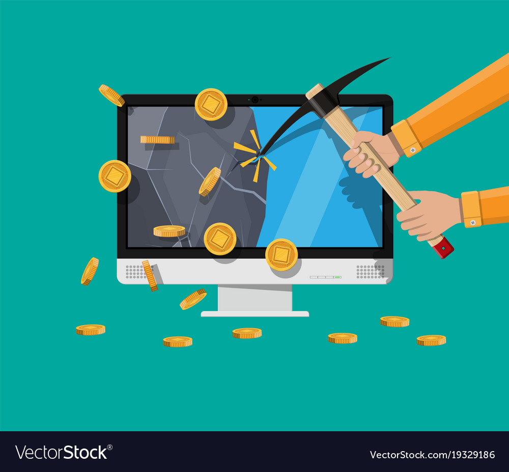 Golden coin with computer chip
