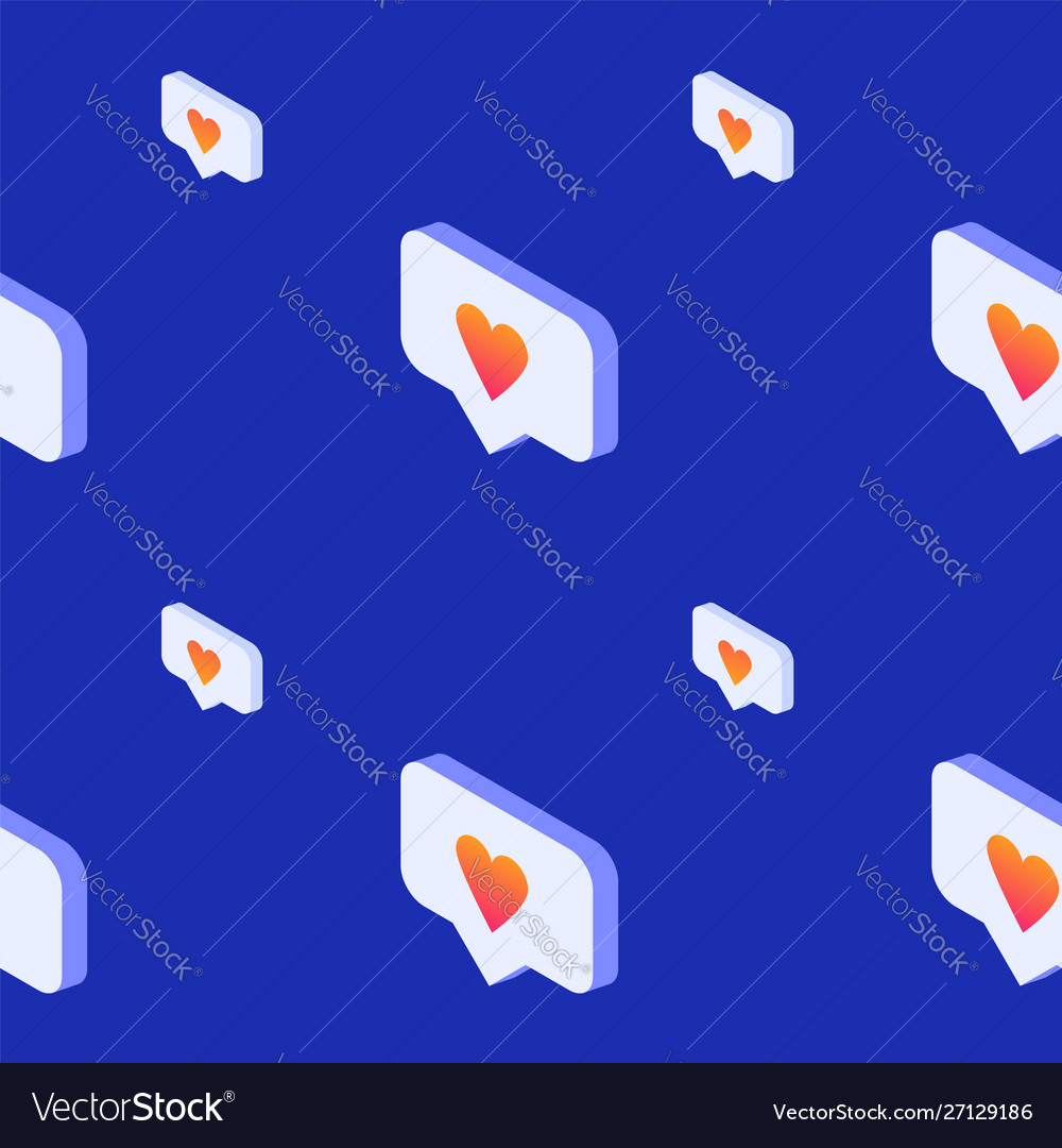 Isometric like icon floating endless background vector image Isometric like icon floating endless background
