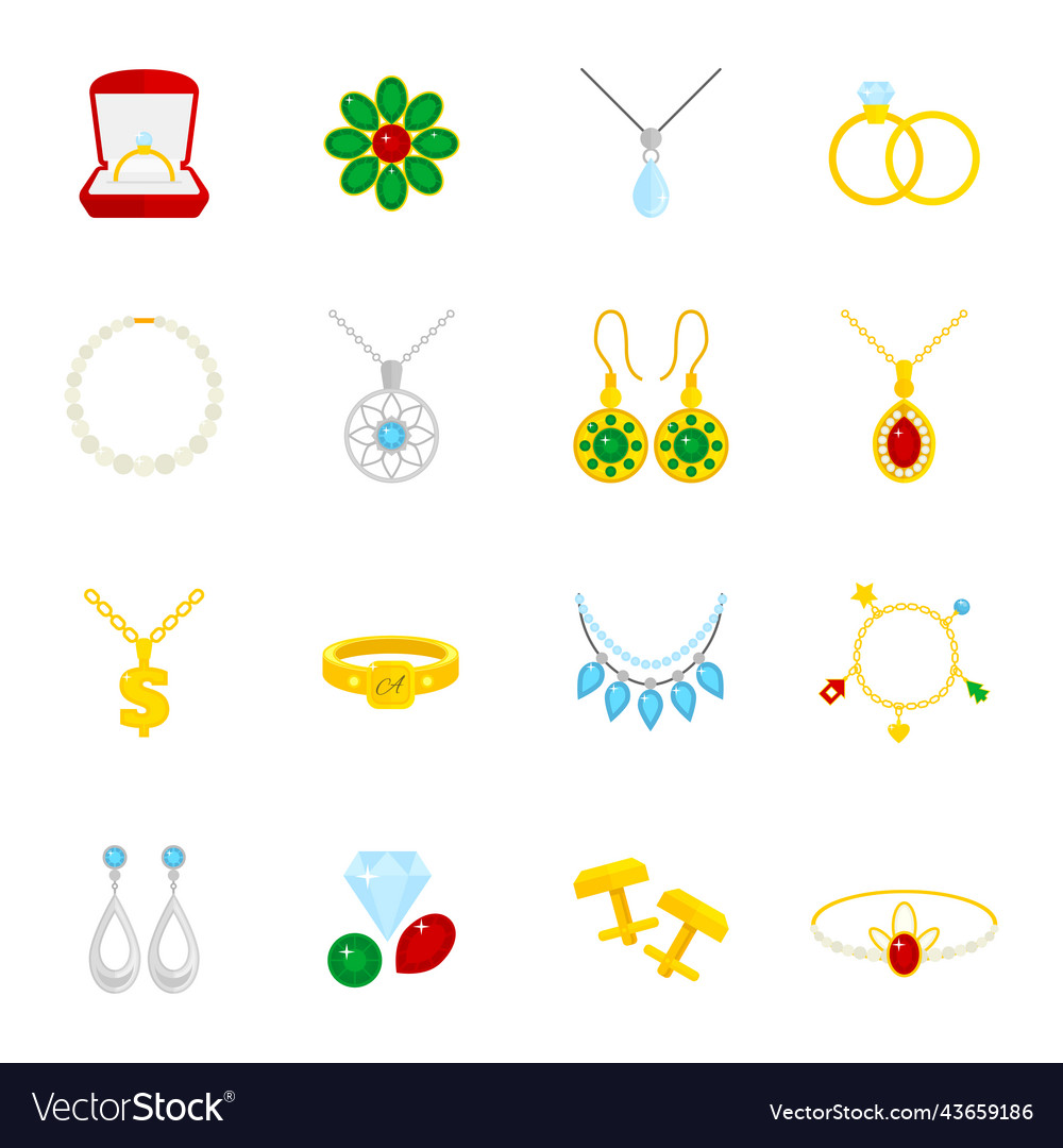 Jewelry Icon Flat Royalty Free Vector Image - Vectorstock